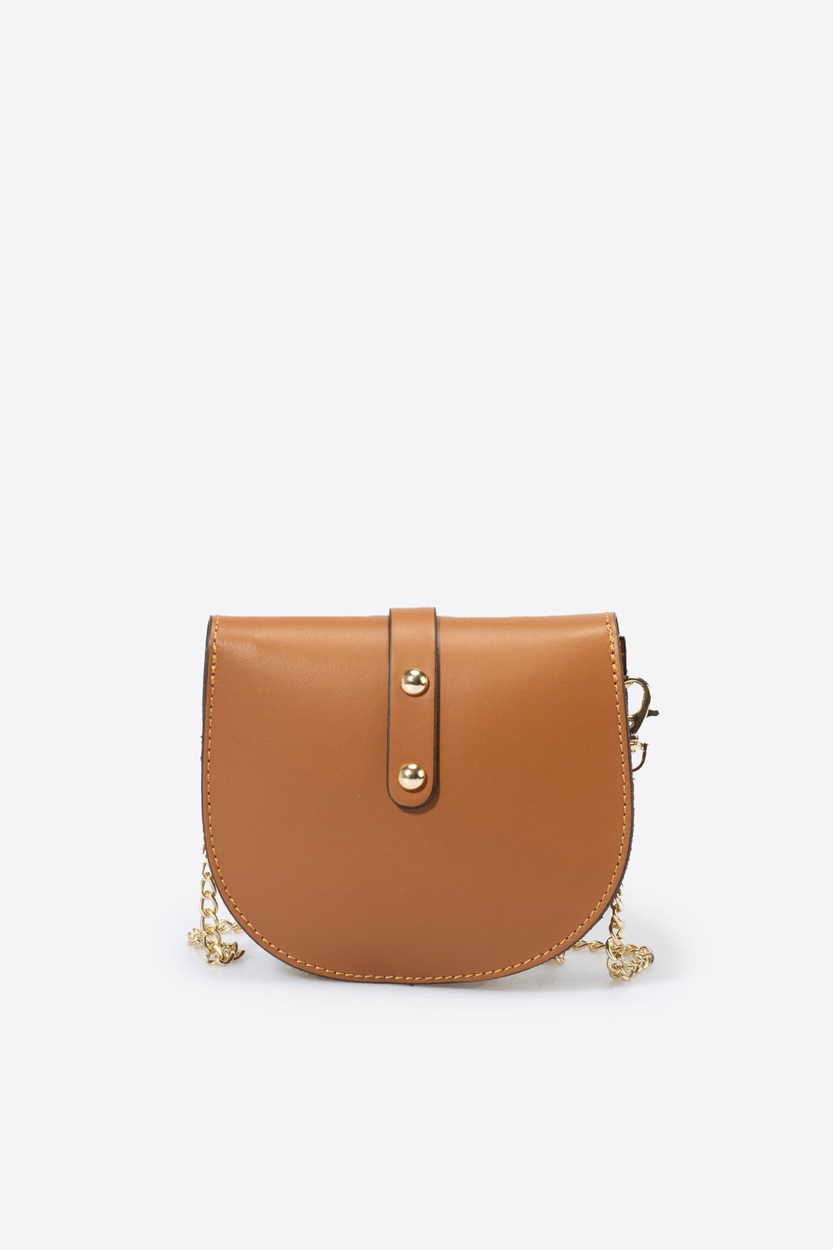 Leather Crossbody Bag 7006 - Cognac