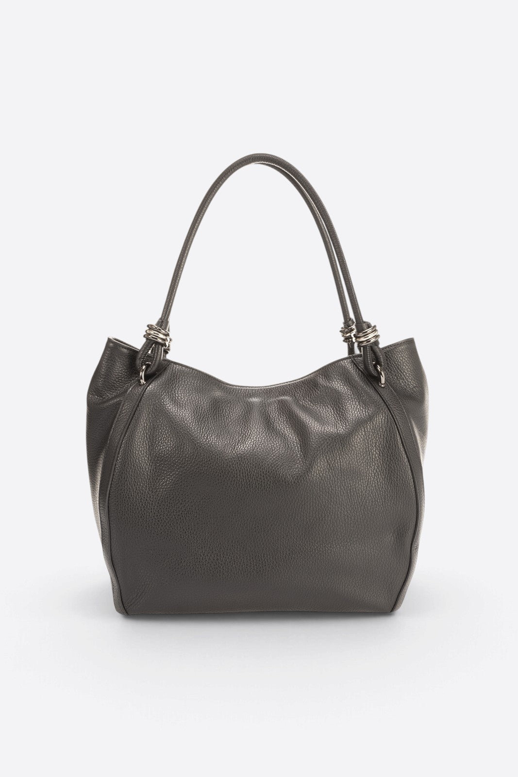 VINNIE Leather Shoulder Bag - Black