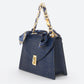AYLA Leather Top Handle Bag - Blue