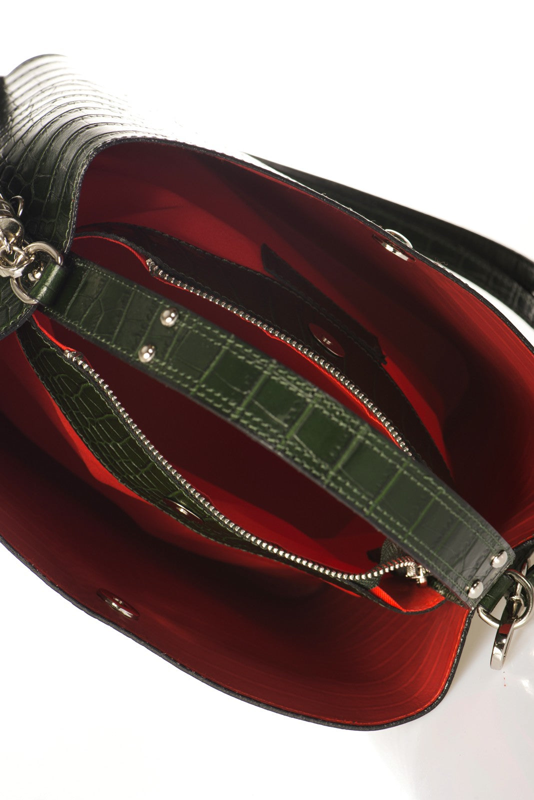 SCARLET Leather Top Handle Bag - Green