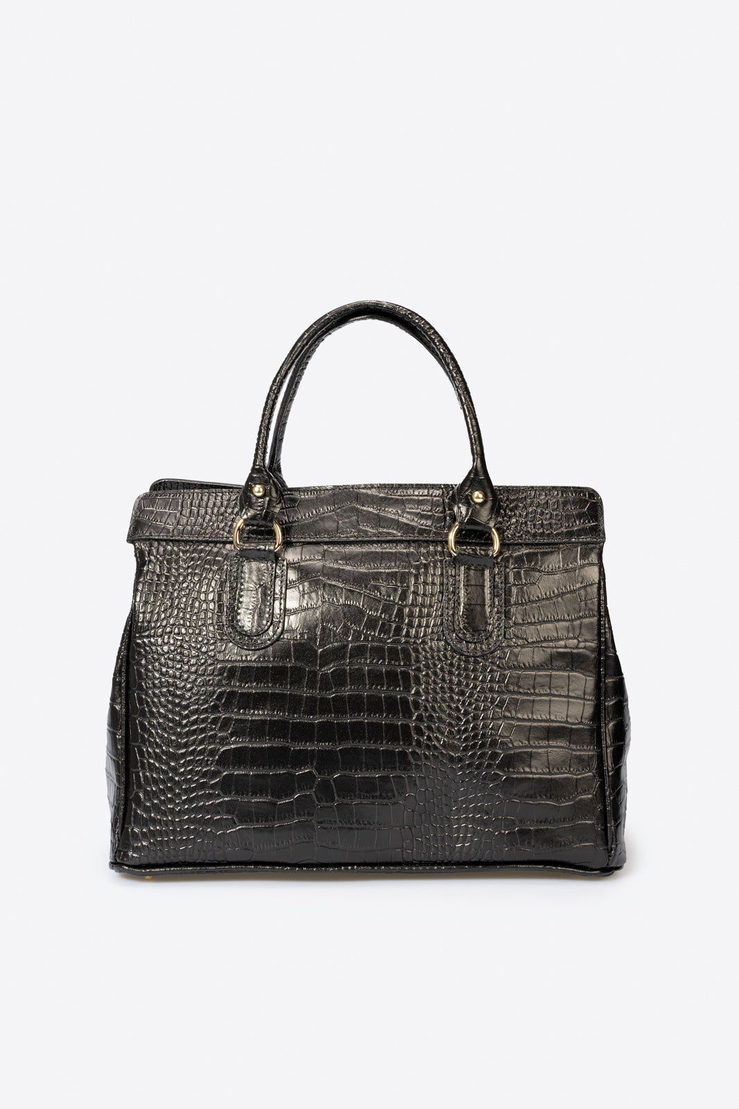 SAGE Leather Top Handle Bag - Black