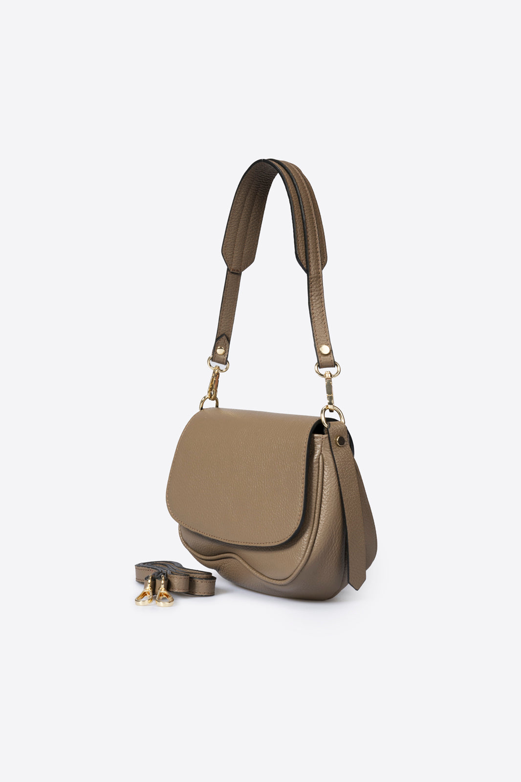 ALEXIA Leather Shoulder Bag - Fango