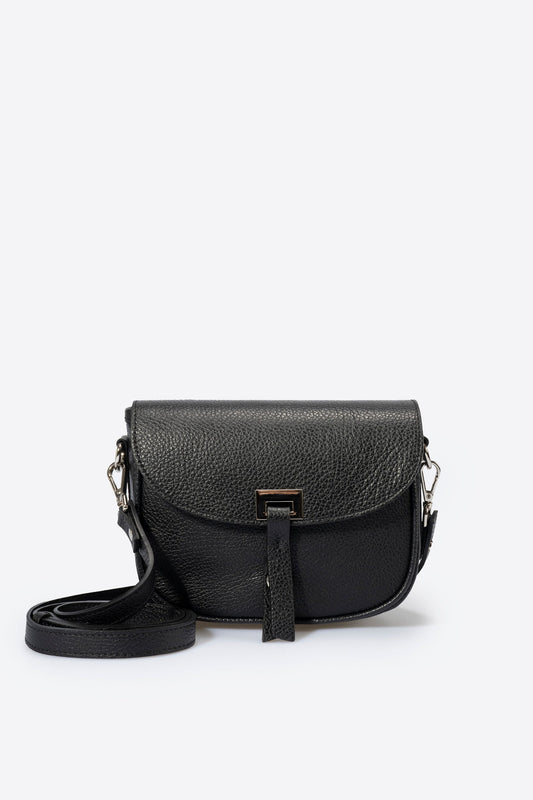 BELA Leather Crossbody Bag - Nero