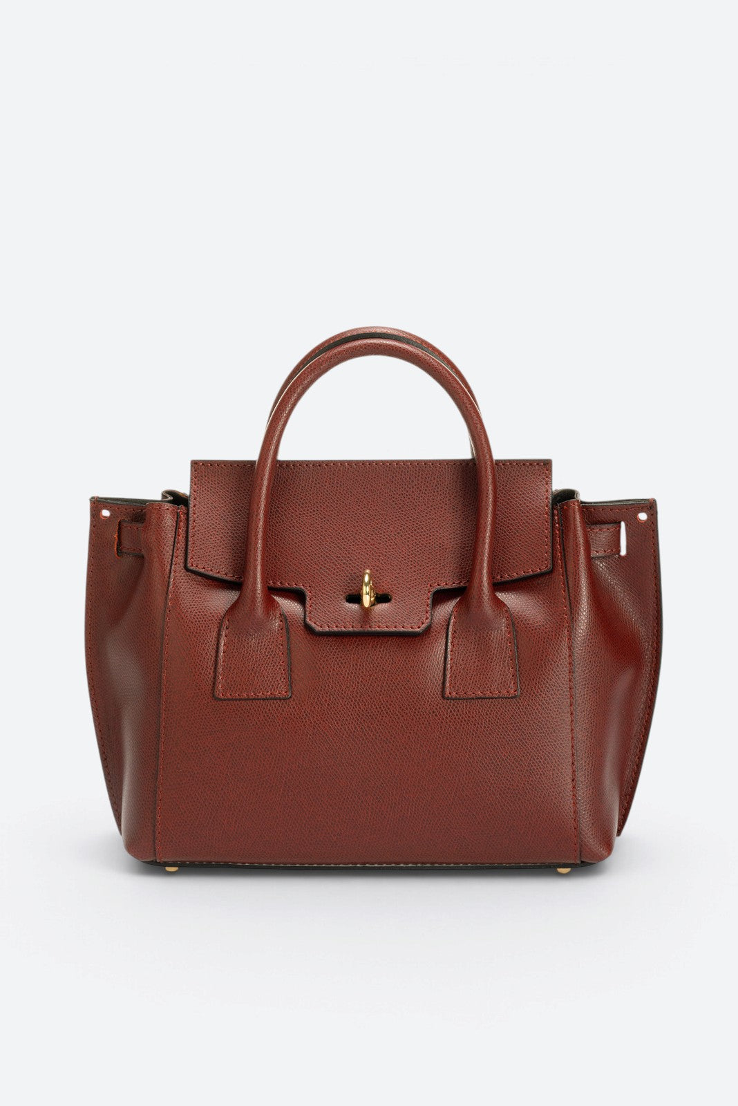 RUTH Leather Top Handle Bag - Bordo