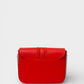 Leather Top Handle Bag 3521 - Red