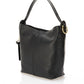 Leather Top Handle Bag 1256 - Black