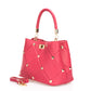 CAROLA Leather Top Handle Bag - Fuxia