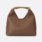 AGNES Leather Top Handle Bag - Brown
