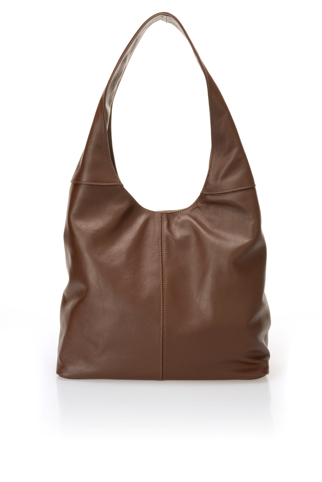 Leather Shoulder Bag 6933 - Brown