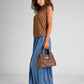 MIRANDA Leather Top Handle Bag - Brown