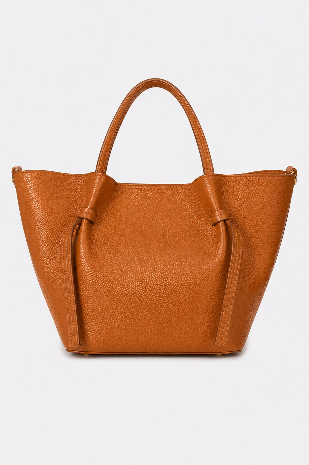 GIADA Leather Top Handle Bag - Cognac