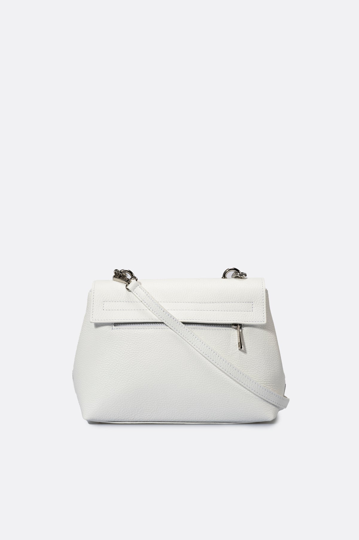 FANIA Leather Shoulder Bag - White