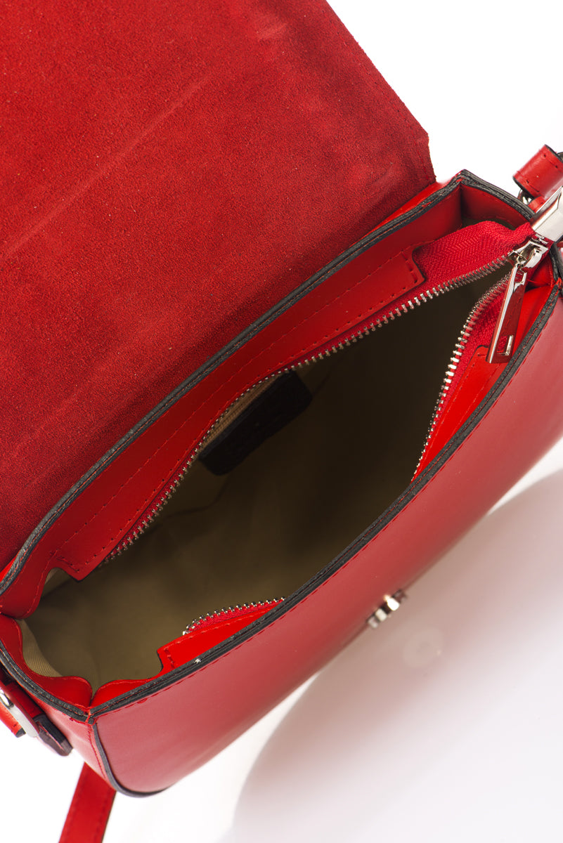 Leather Crossbody Bag 2810 - Red