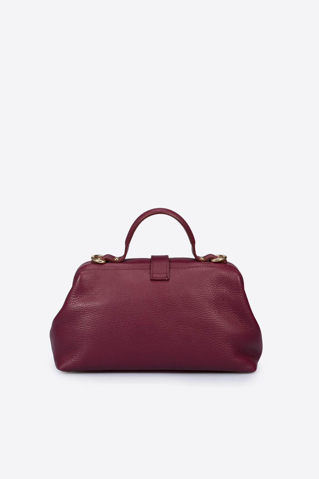 OPHELIE Leather Top Handle Bag - Bordo