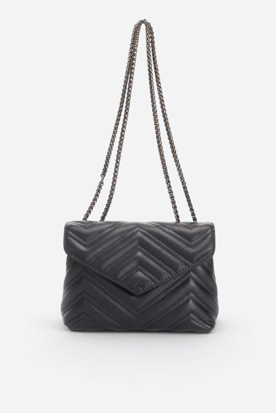 APRIL Leather Shoulder Bag - Blue