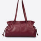 SAMANTHA Leather Top Handle Bag - Bordo