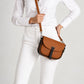 BELA Leather Crossbody Bag - Cognac+Black