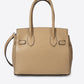 GRETA Leather Top Handle Bag - Taupe