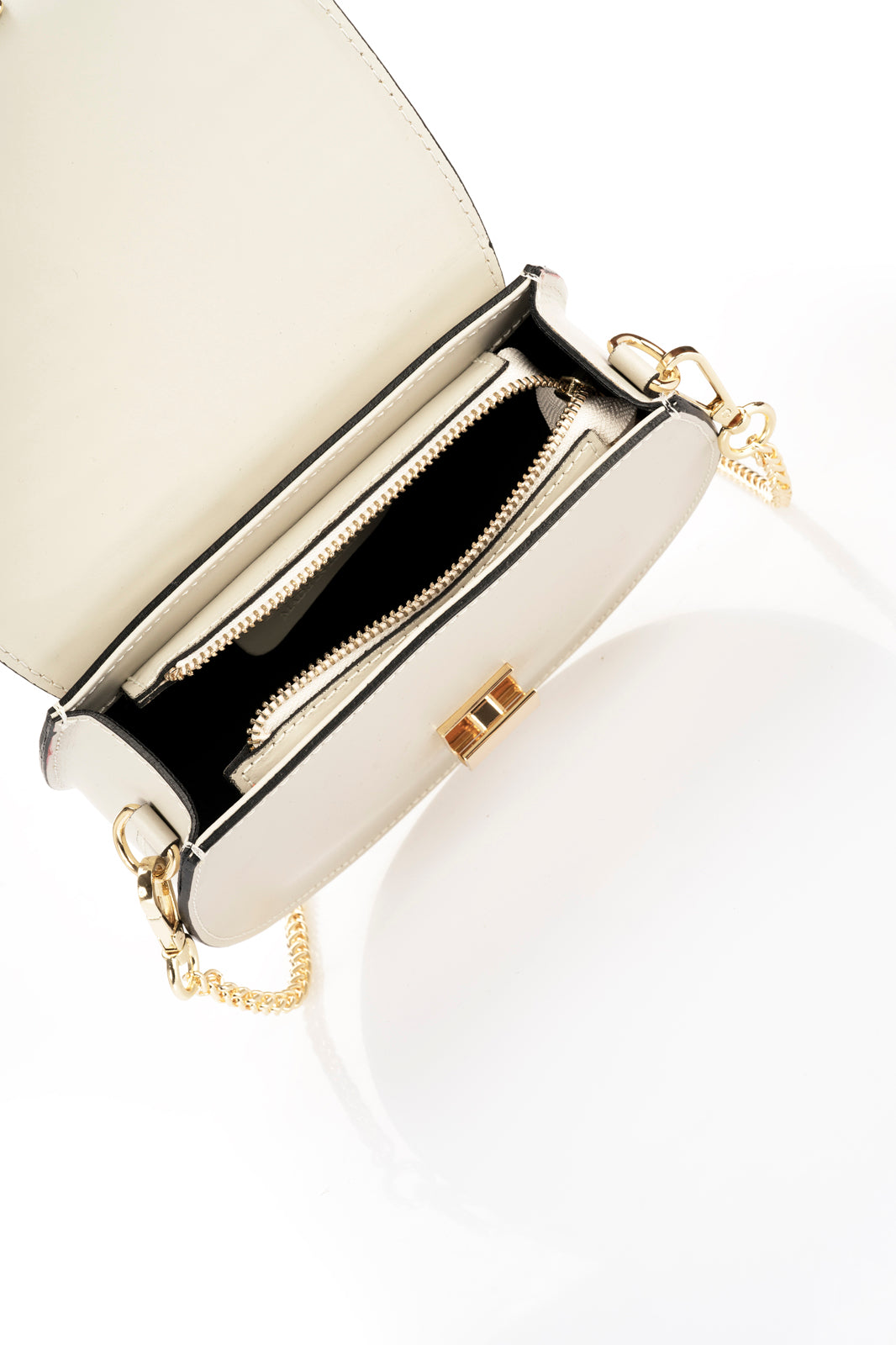 CAROLYN Leather Crossbody Bag - Marmo
