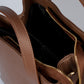 MINA Leather Top Handle Bag - Brown