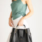 DIONE Leather Top Handle Bag - Nero