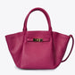 Leather Top Handle Bag 6426 - Fuxia