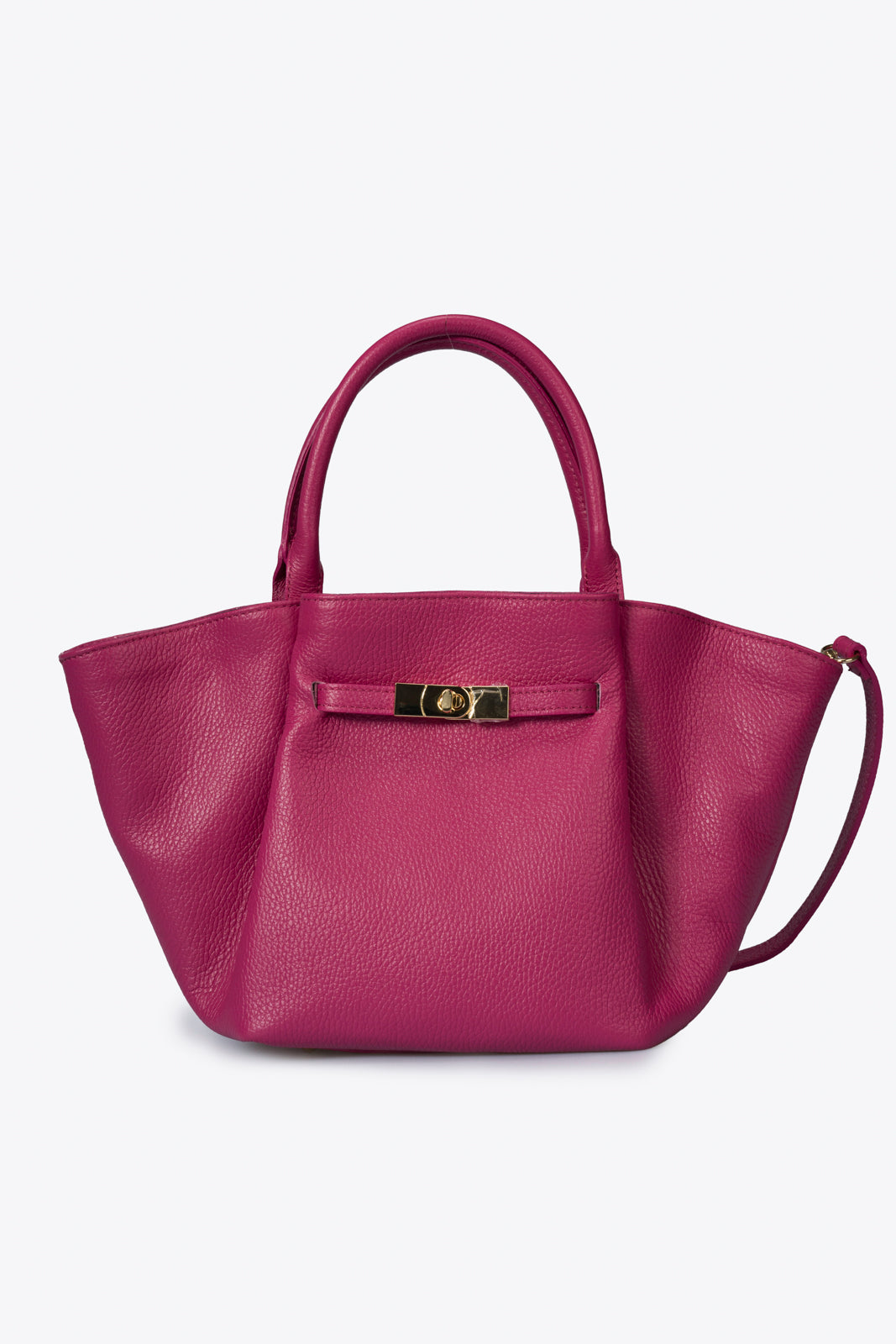 Leather Top Handle Bag 6426 - Fuxia