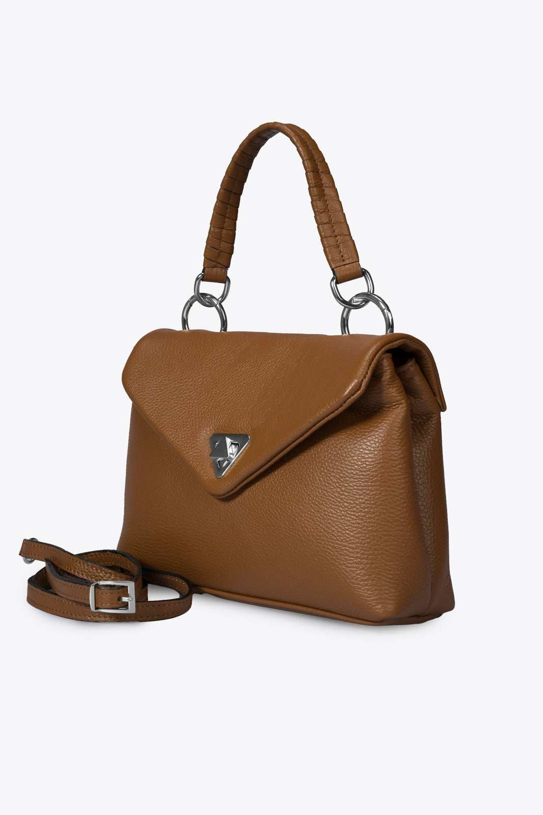 Leather Top Handle Bag 4038 - Cuoio