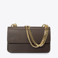 CALLIE Leather Crossbody Bag - Dark Brown