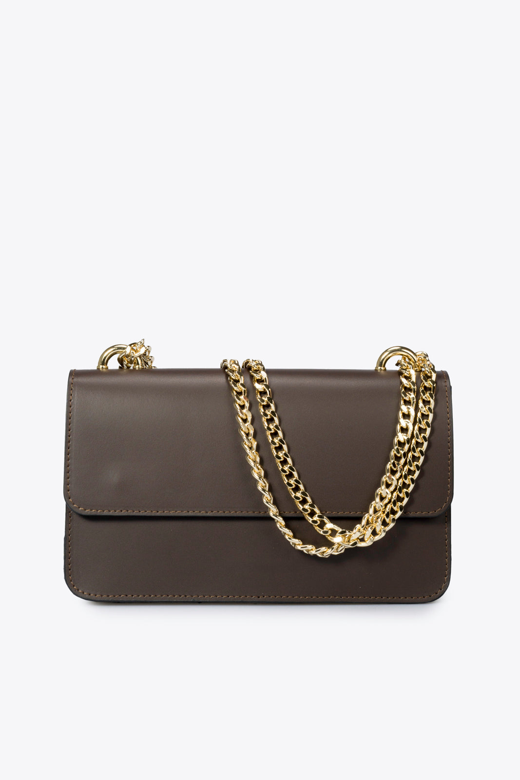 CALLIE Leather Crossbody Bag - Dark Brown
