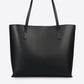 VALERIA Leather Top Handle Bag - Black