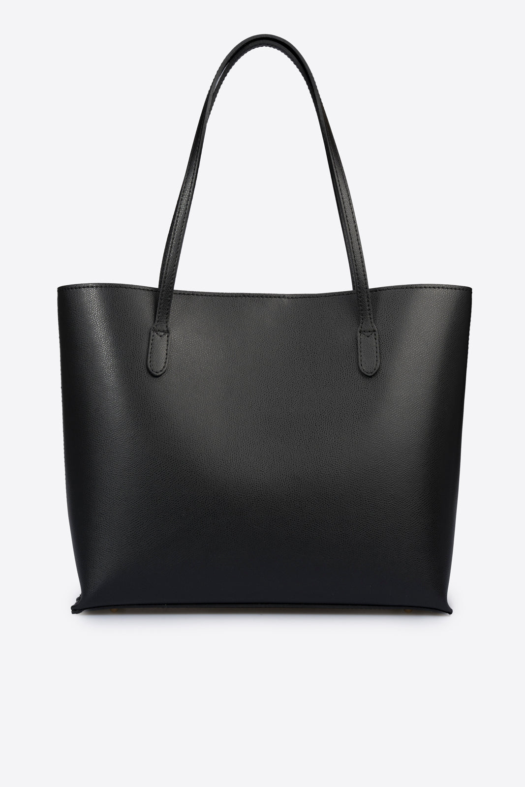 VALERIA Leather Top Handle Bag - Black
