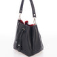 ELIZABETH Leather Bucket Bag - Black