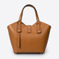 MIRTA Leather Top Handle Bag - Cognac