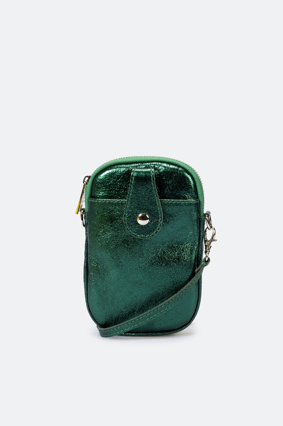 Leather Crossbody Bag 6951 - Verde