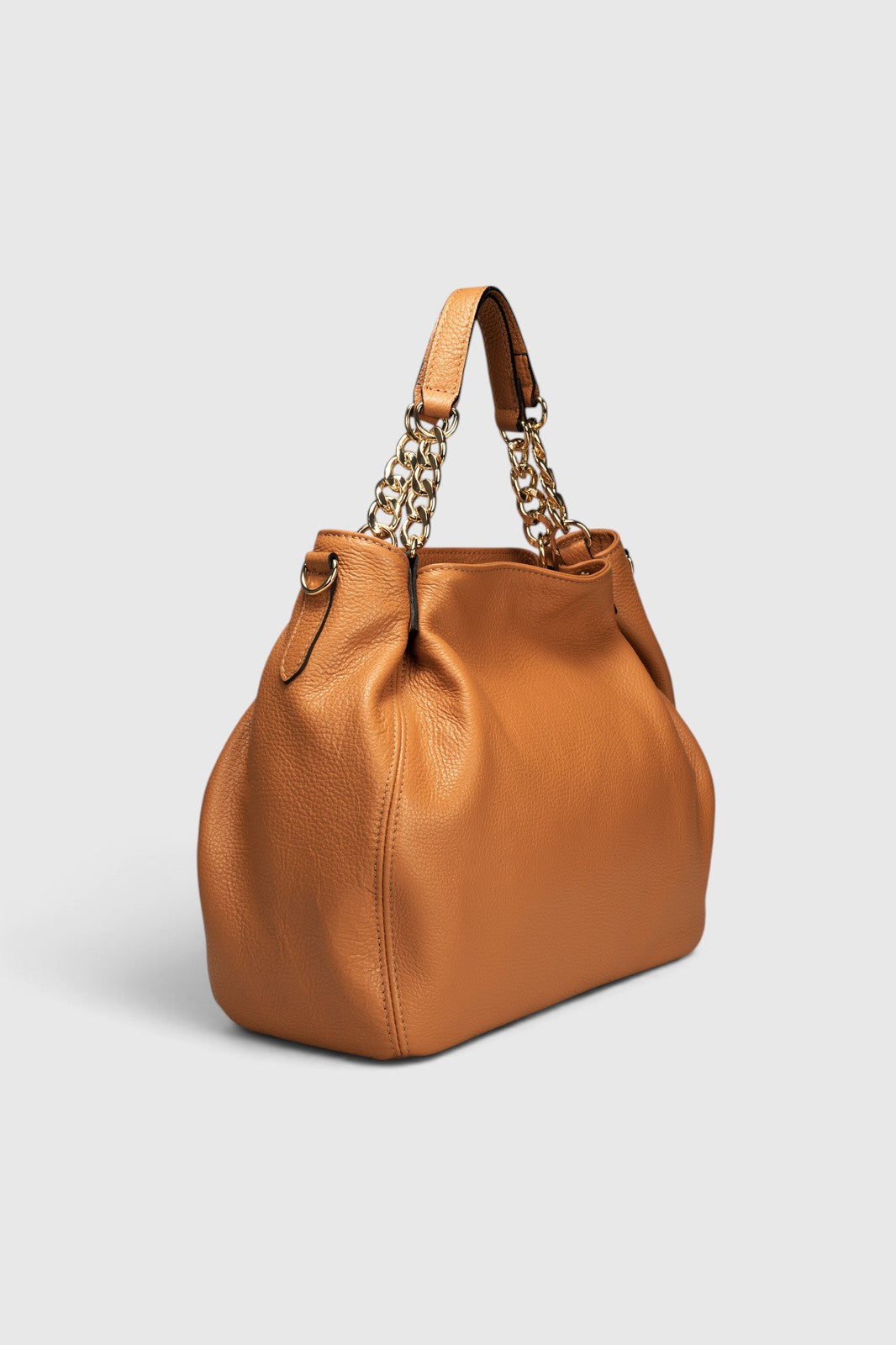 HELEN Leather Shoulder Bag - Cuoio