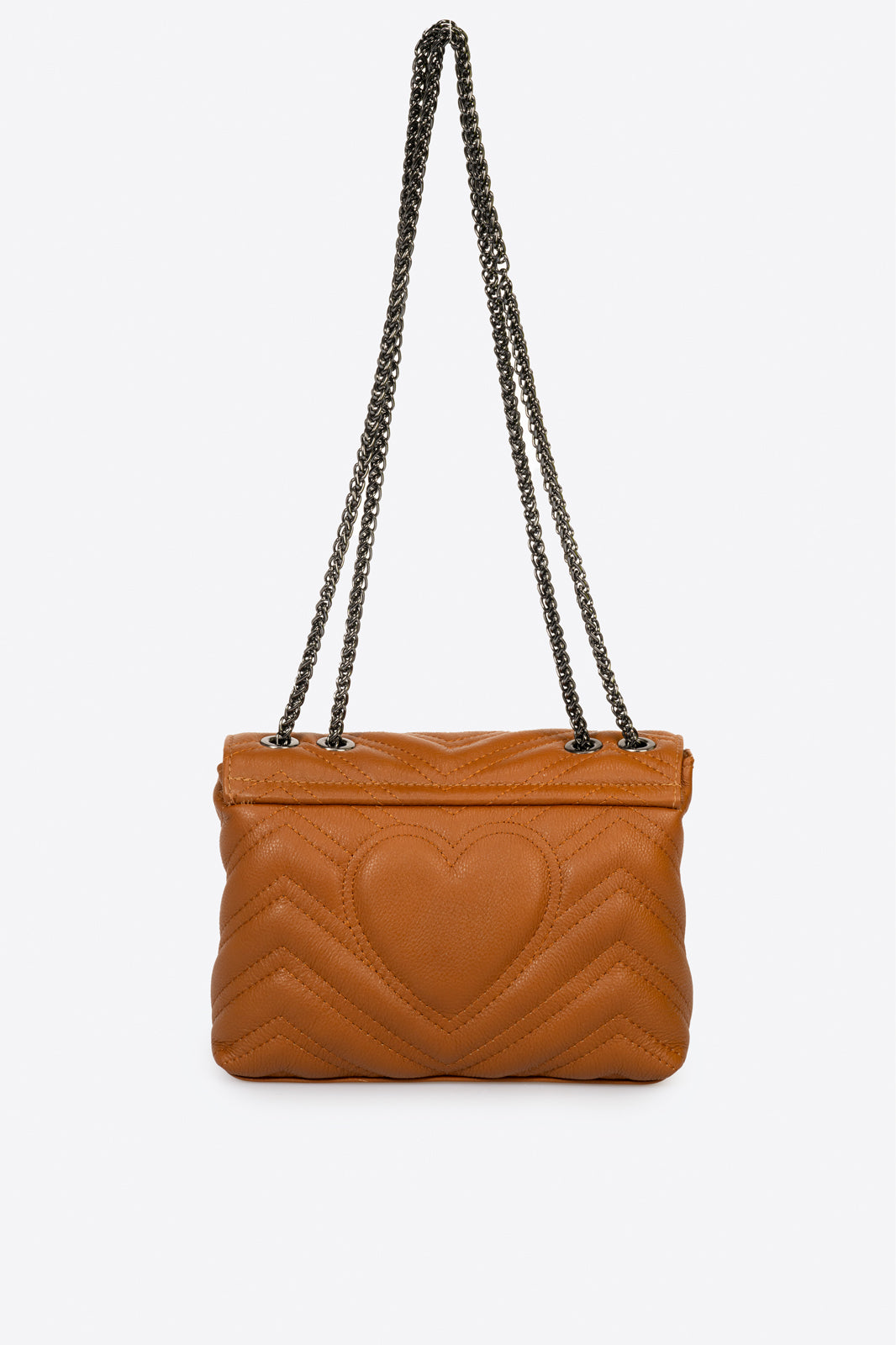 APRIL Leather Shoulder Bag - Cognac
