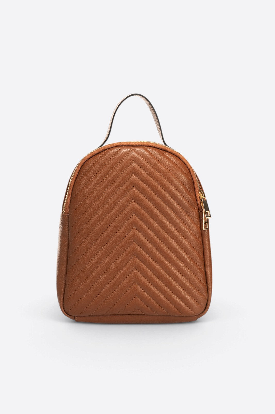 PAOLA Leather Backpack - Cognac