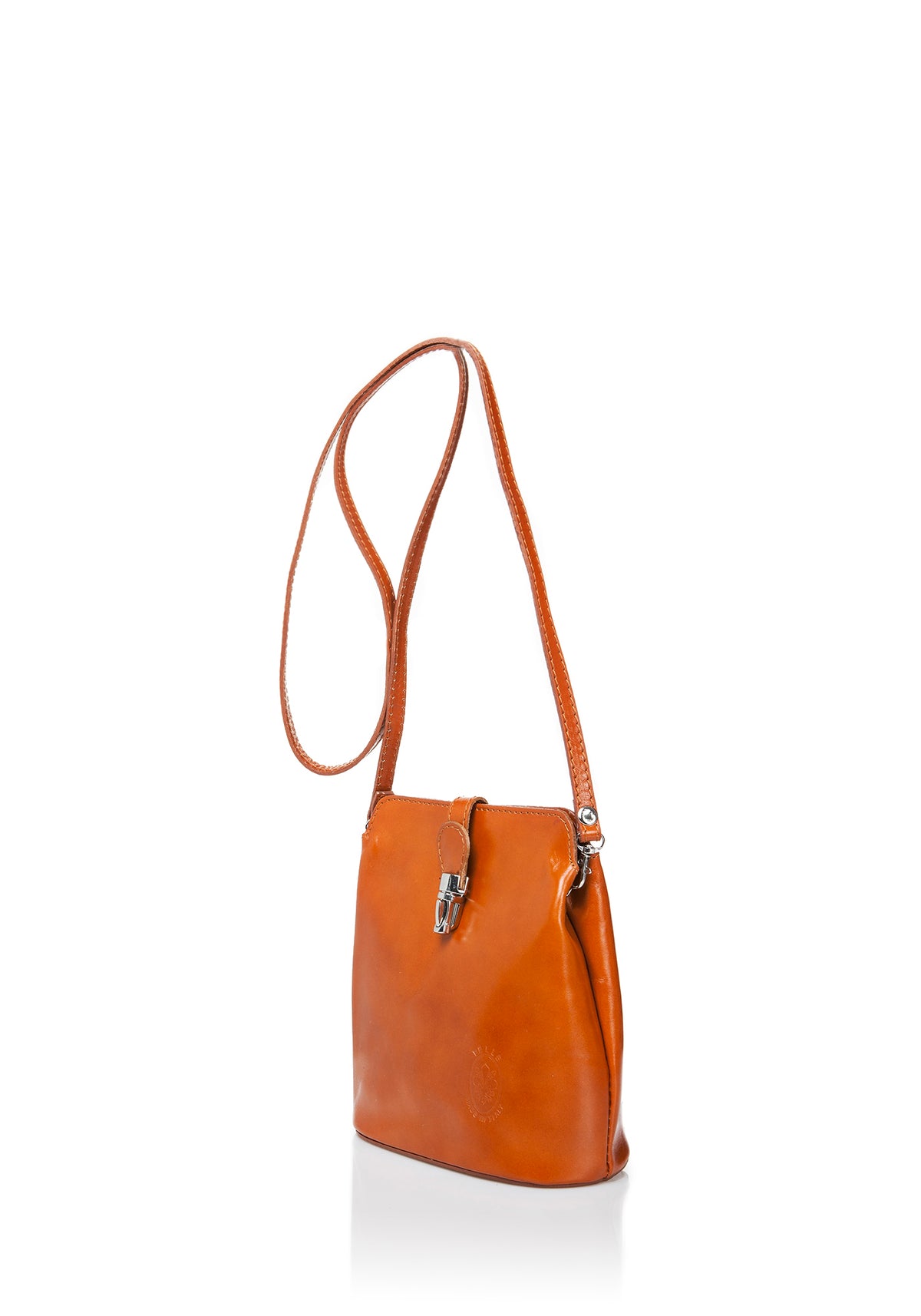 Leather Crossbody Bag 8358 - Cognac