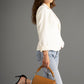 SOFIA Leather Top Handle Bag - Cuoio