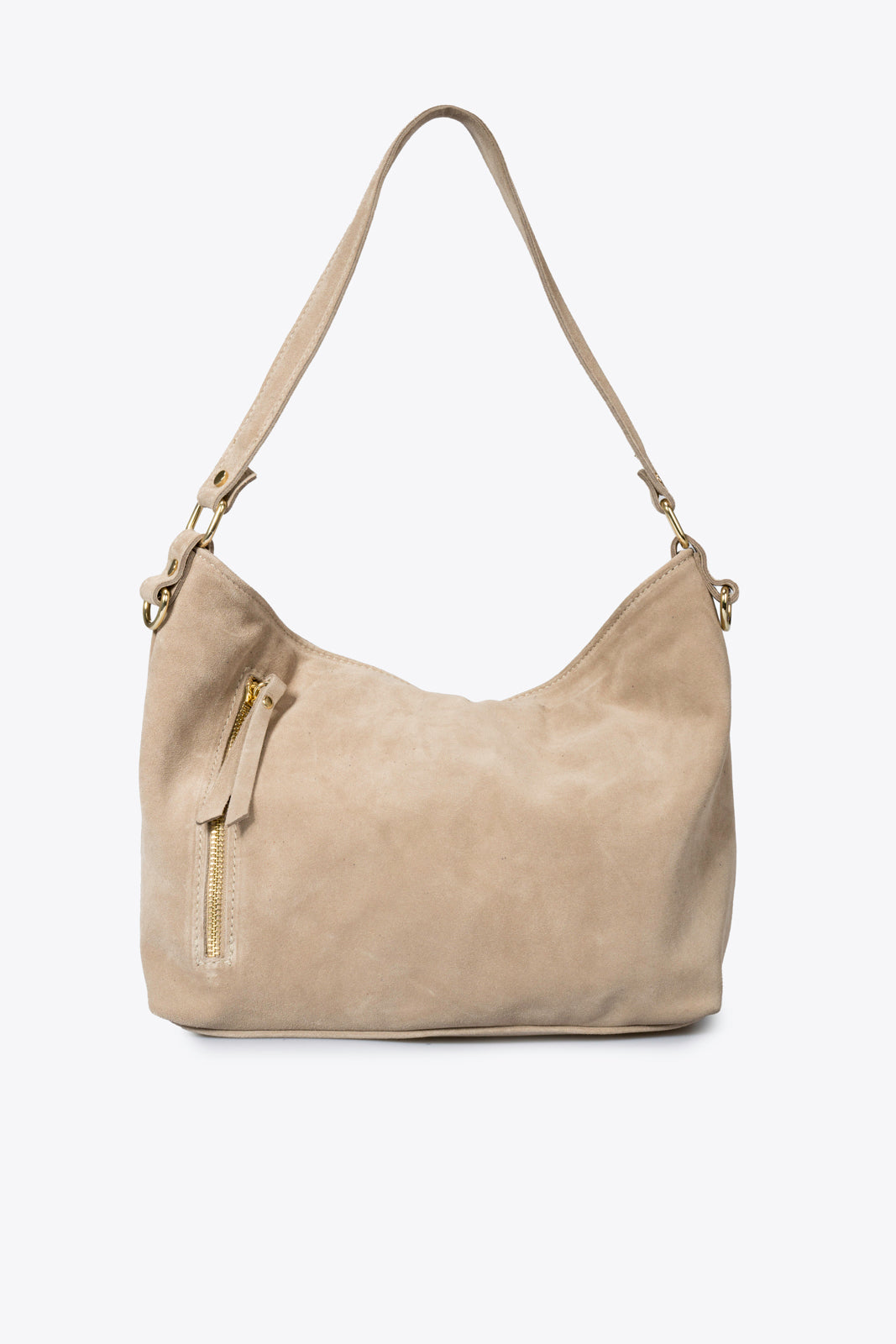 LEONIE Leather Shoulder Bag - Taupe