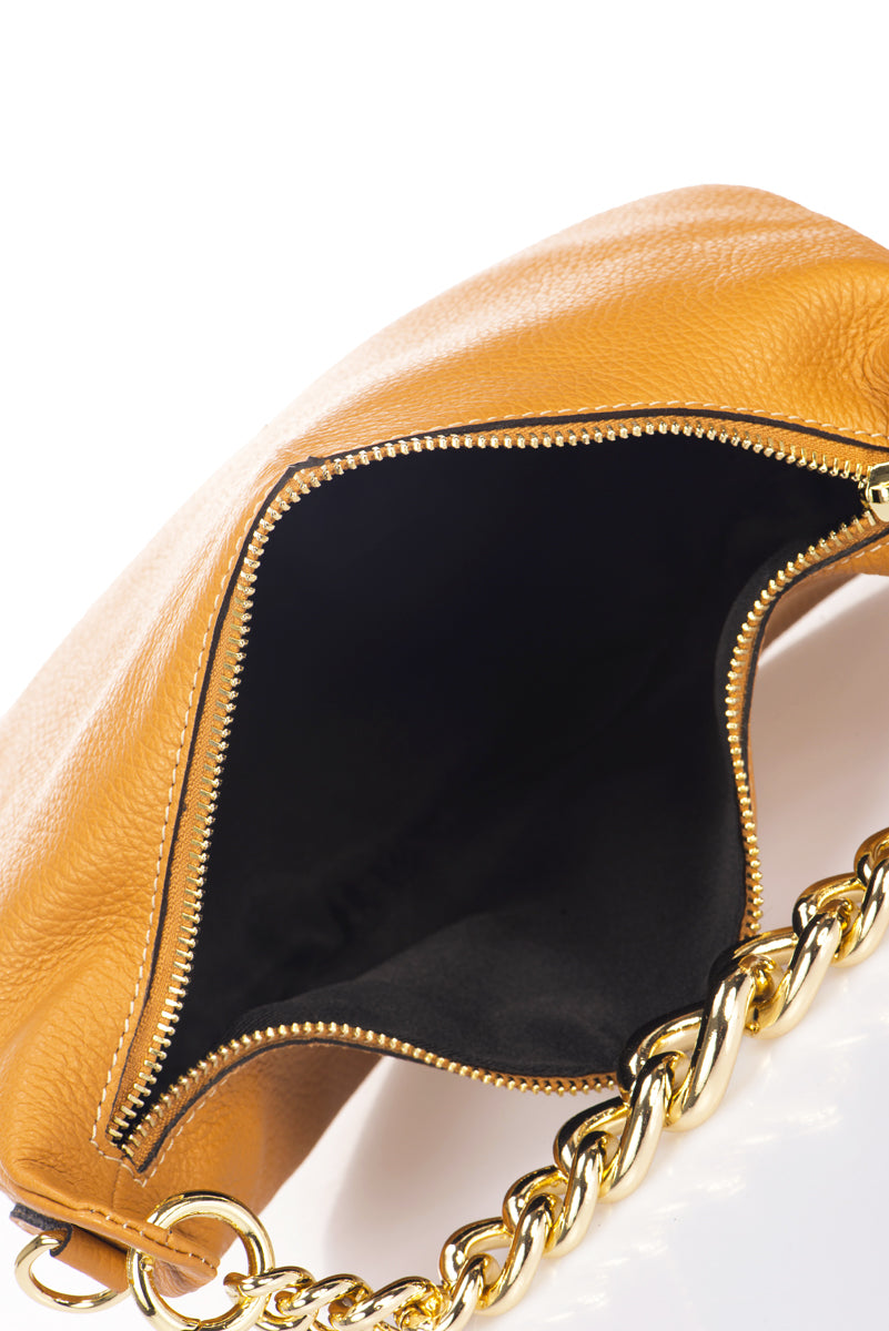 Leather Top Handle Bag 19024 - Cognac