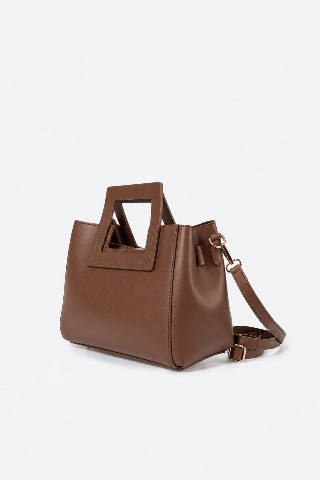 ANTHEA Leather Top Handle Bag - Brown