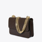 CALLIE Leather Crossbody Bag - Dark Brown