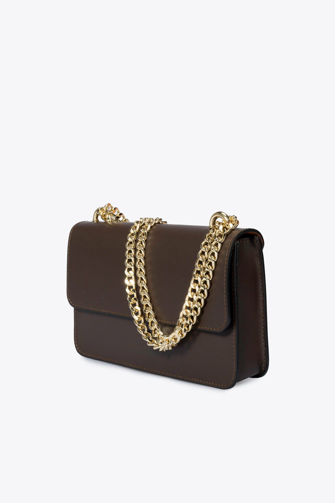 CALLIE Leather Crossbody Bag - Dark Brown
