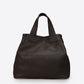 PIPER Leather Top Handle Bag - Testa di Moro