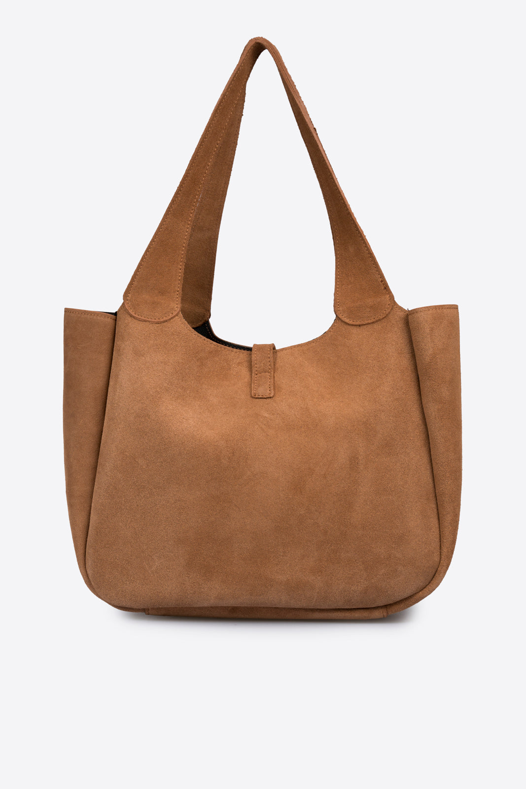 AMELIE Leather Top Handle Bag - Cognac
