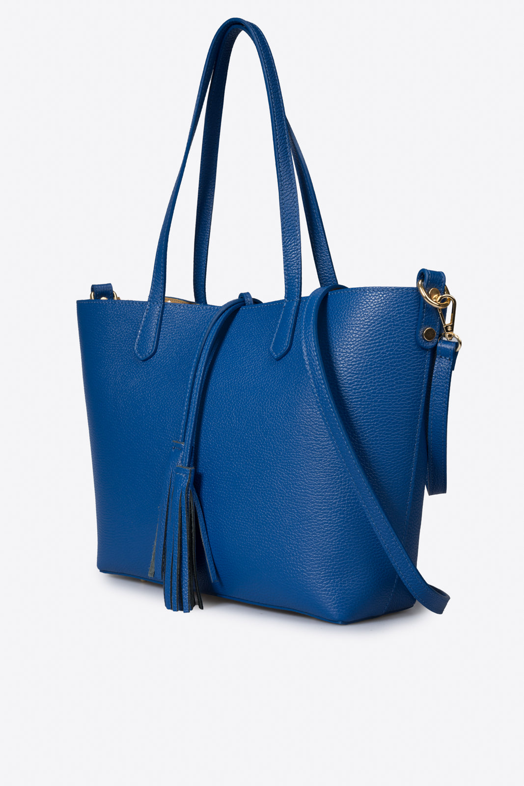ROMY Leather Top Handle Bag - Blue