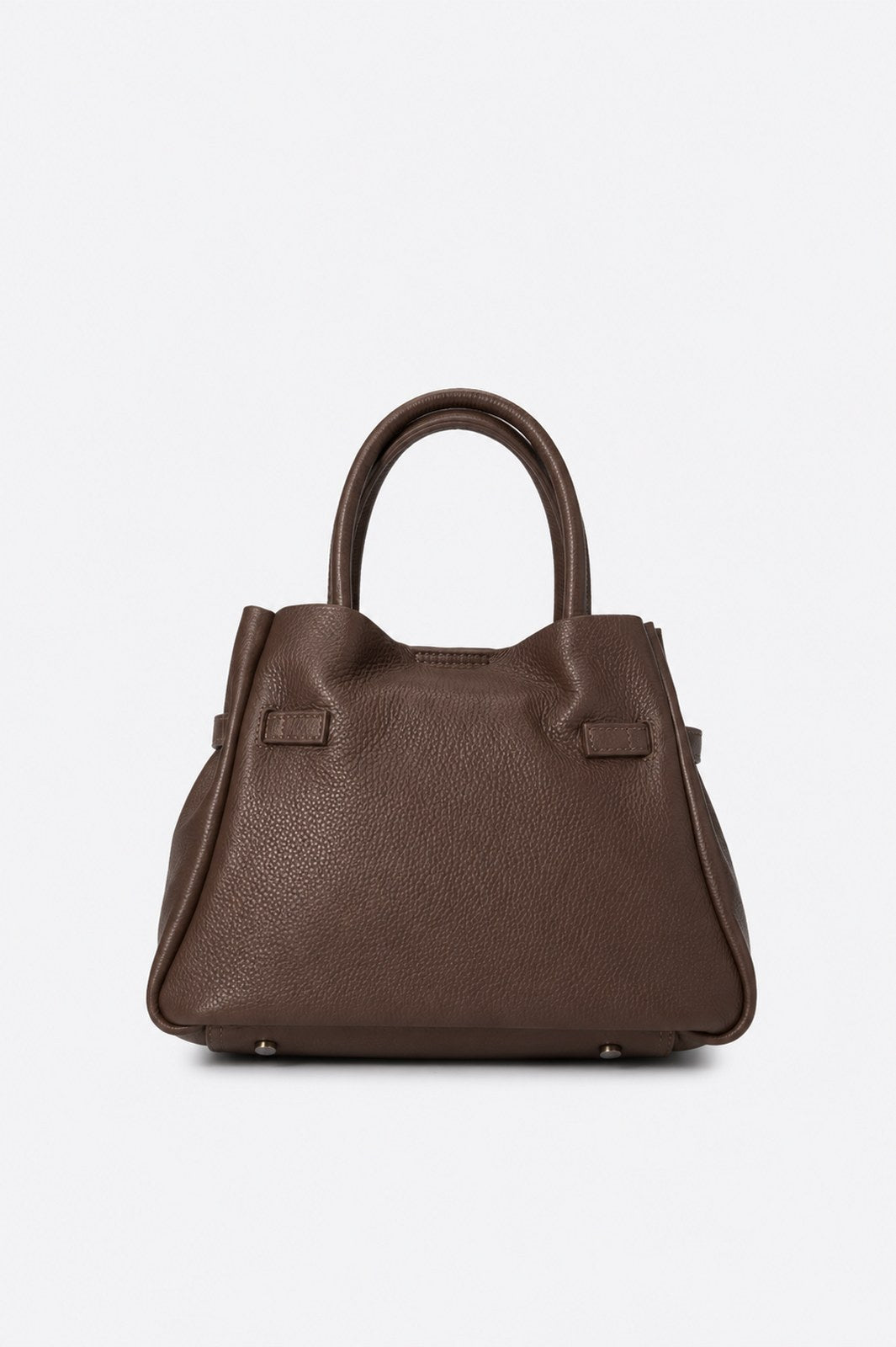 MIRANDA Leather Top Handle Bag - Brown