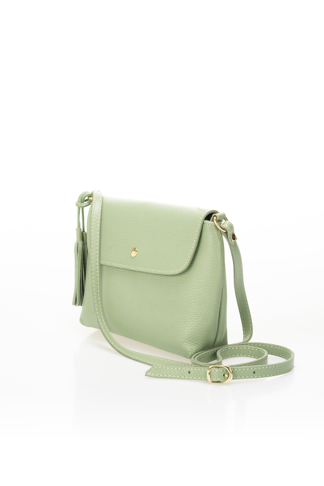 Leather Crossbody Bag 3527 - Mint